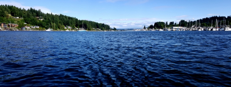 Once we entered Gig Harbor, we had to take a picture of looking back, to see what the view might be. Pretty pituresque.